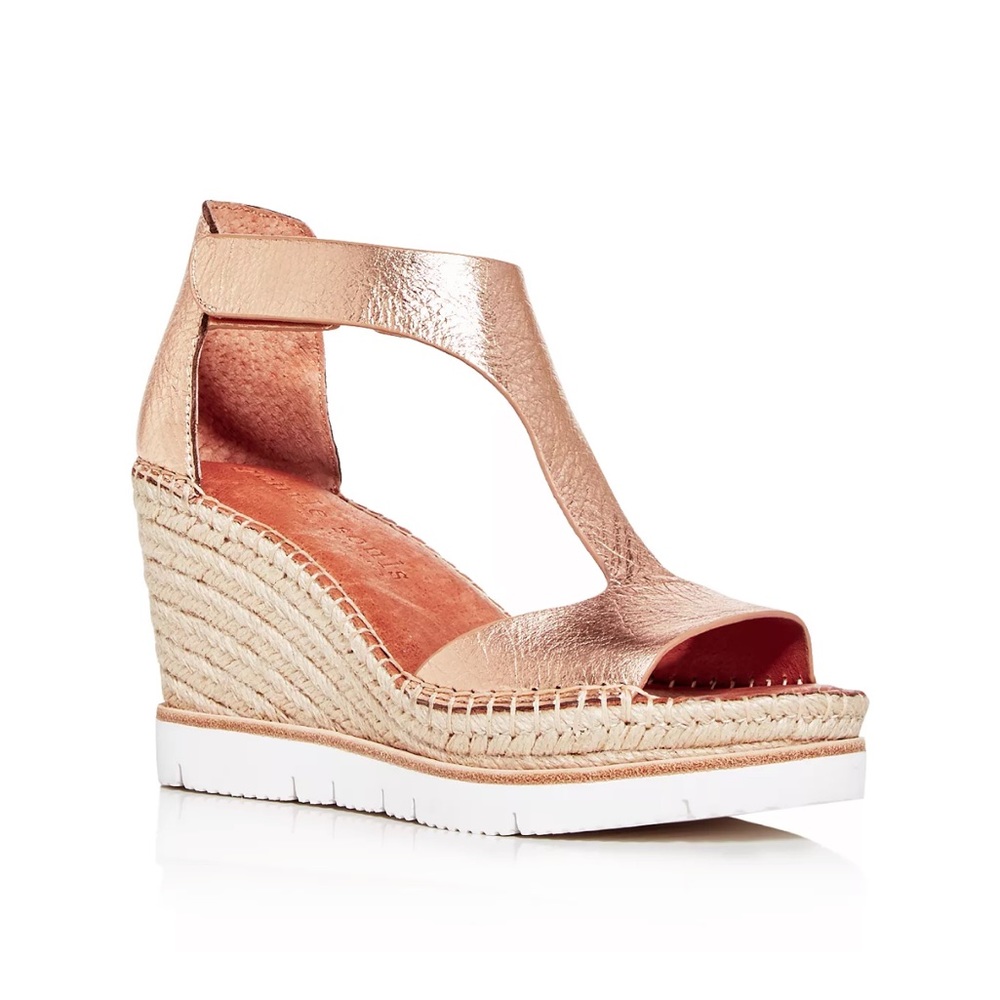 NWOT Gentle Souls by Kenneth Cole metallic espadrille wedge
